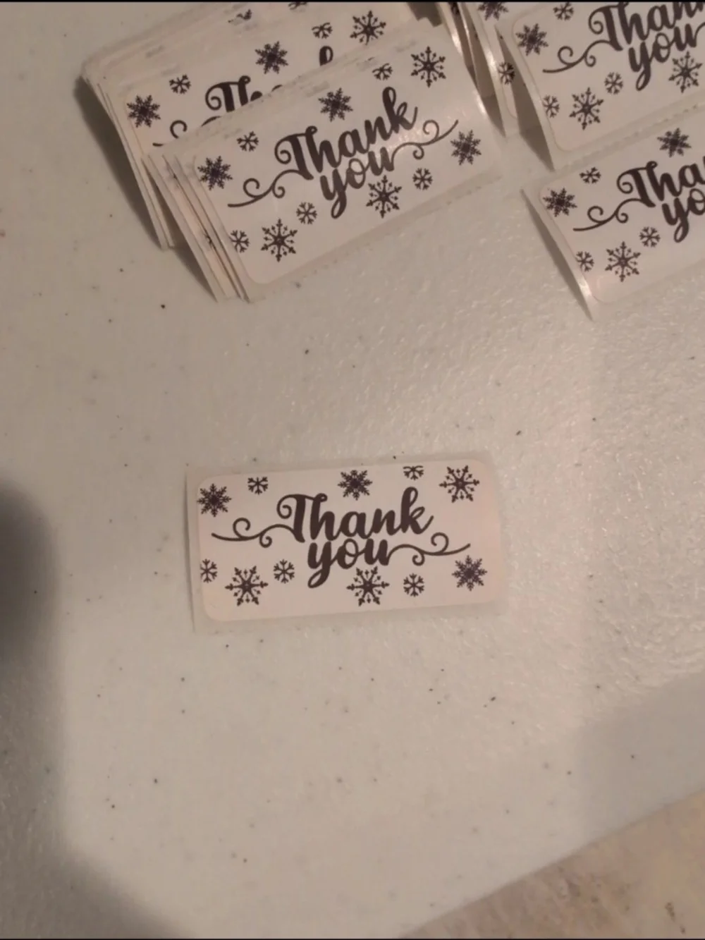 Pair of Christmas And Winter Thank You Cards And Stickers